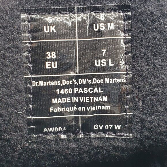 Dr. Martens 1460 Pascal Leather Boot Black Mens Size 6 - Picture 6 of 7
